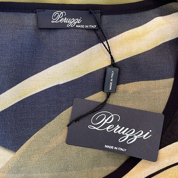 NWT Peruzzi green yellow and black caftan tunic made in Italy - Picture 7 of 12